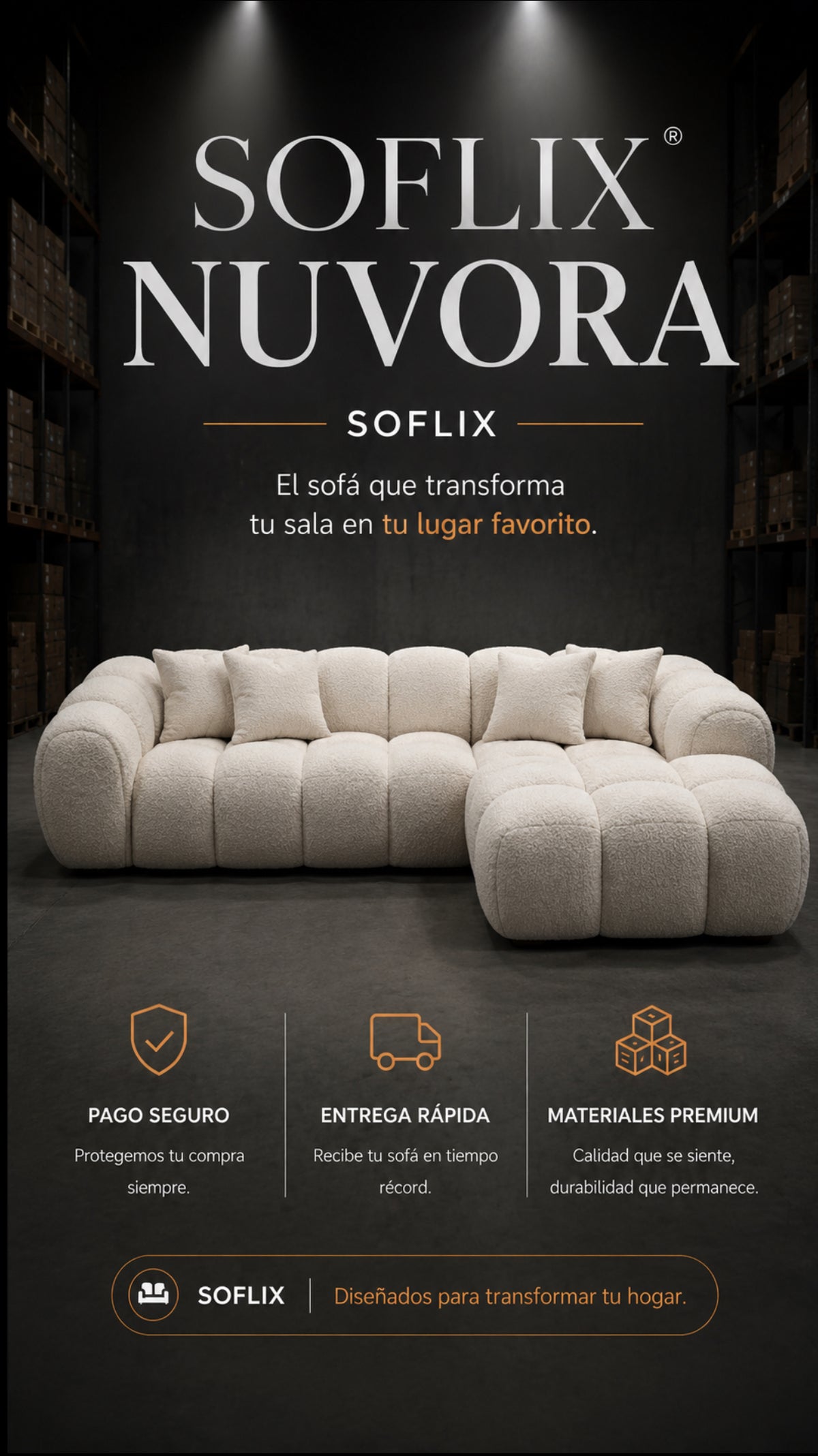 SOFLIXMÉXICO® NUVORA — El sofá que todos quieren tener en su sala.